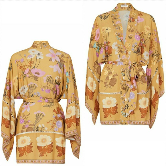 New spell designs wild bloom short kimono robe M/L - Picture 2 of 8